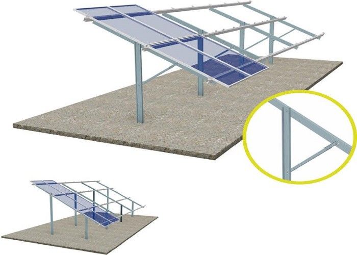Silver Solar Panel Ground Mounting Systems Support Structure Photovoltaic Stents High Stability