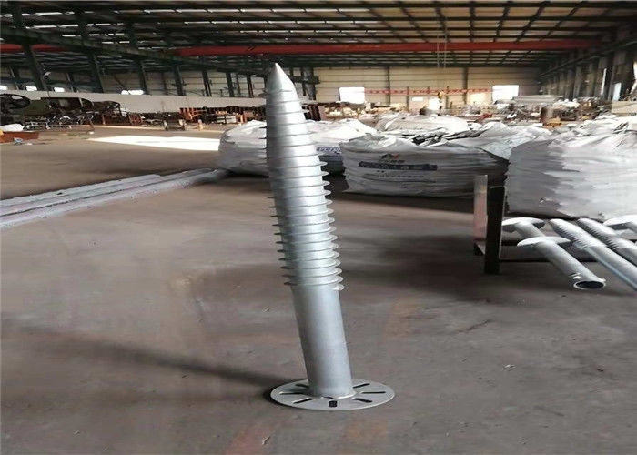 Deep Foundation Helical Screw Piles , PV Mount Galvanized Earth Screw Anchors