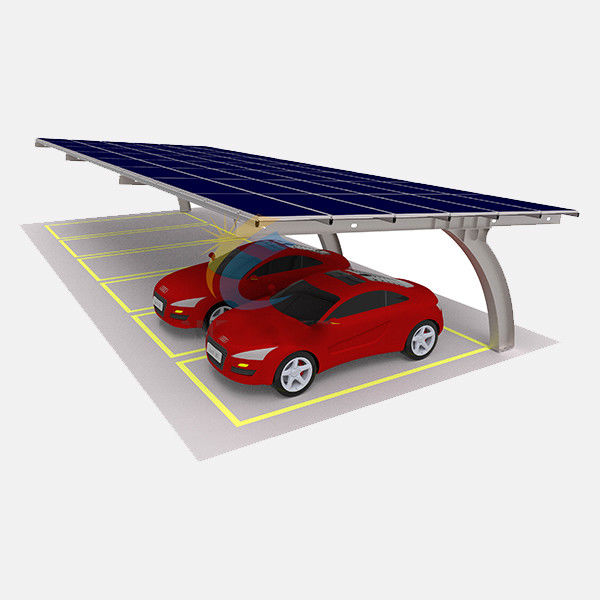 On/Off Grid Outdoor Carport Solar Systems Waterproof Photovoltaic Panel High Stability Galvanized Solar Car Parking Rack
