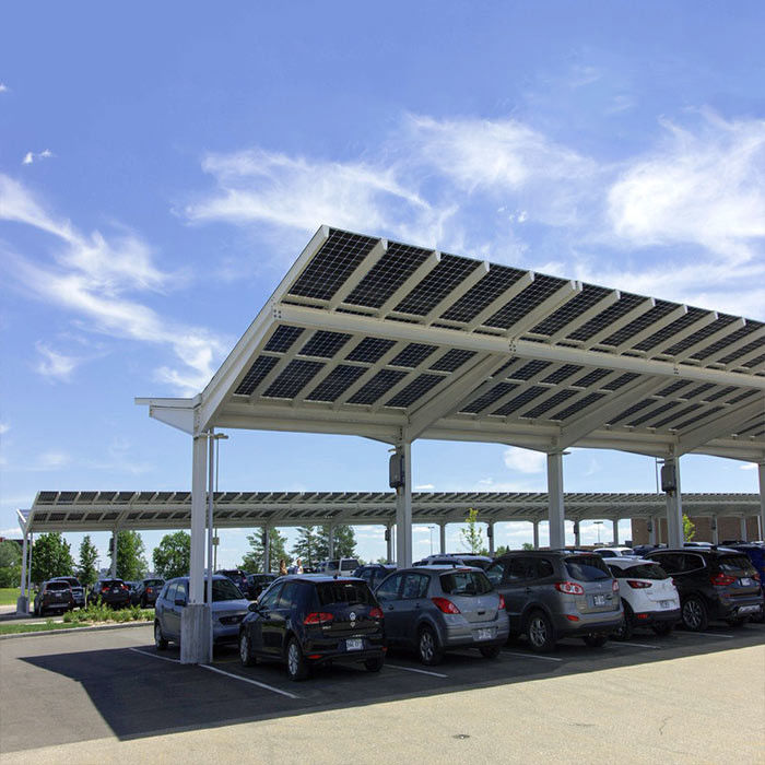 Anticorrosive Open Ground Carport PV System For Factory Parks