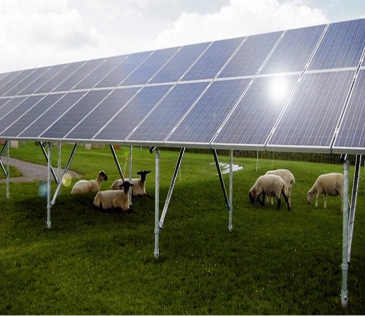 SGS Open Field Solar Mounting Structure With Concrete Foundation