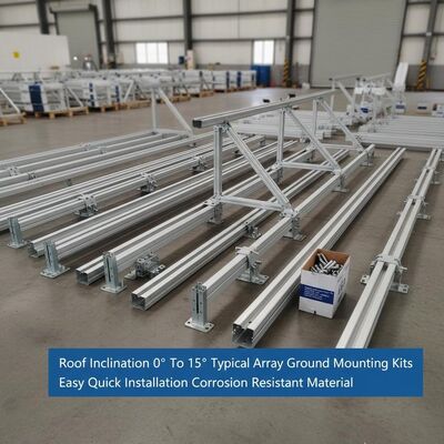 Good price Roof Inclination 0° To 15° Typical Solar Array Ground Mounting Kits Easy Quick Installation Corrosion Resistant Material online