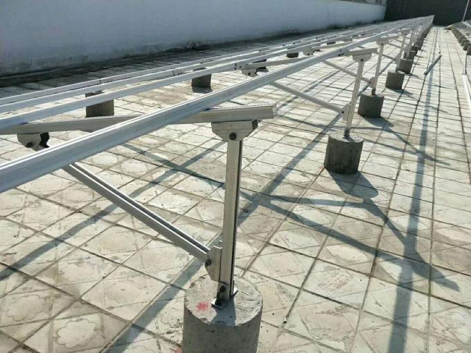 PV Solar Panel Roof Mounting Systems Concrete Base Anodized HDG Surface ...